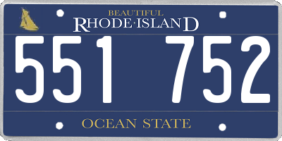 RI license plate 551752