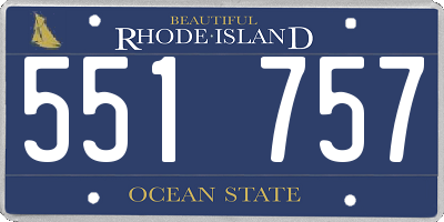 RI license plate 551757