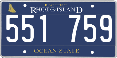 RI license plate 551759