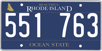 RI license plate 551763