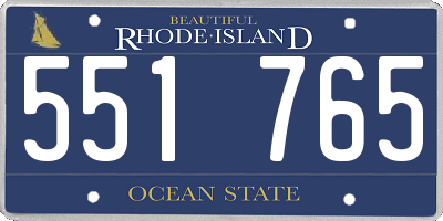 RI license plate 551765