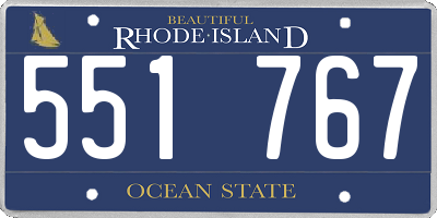 RI license plate 551767