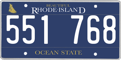 RI license plate 551768