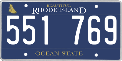 RI license plate 551769