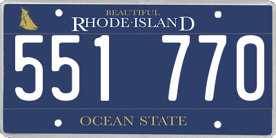 RI license plate 551770