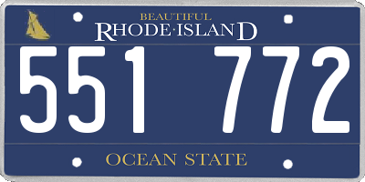 RI license plate 551772