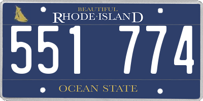 RI license plate 551774
