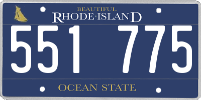 RI license plate 551775