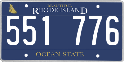 RI license plate 551776