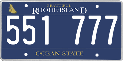 RI license plate 551777