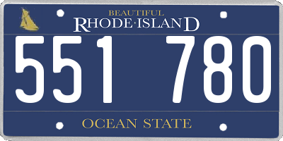 RI license plate 551780