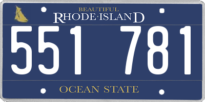 RI license plate 551781