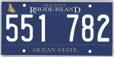RI license plate 551782