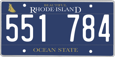 RI license plate 551784