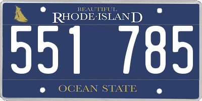 RI license plate 551785