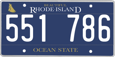 RI license plate 551786