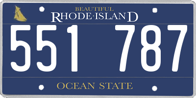 RI license plate 551787