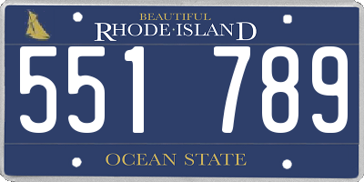 RI license plate 551789