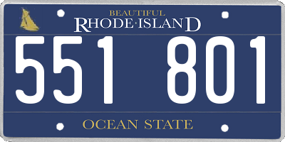 RI license plate 551801