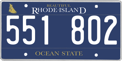 RI license plate 551802