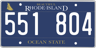 RI license plate 551804
