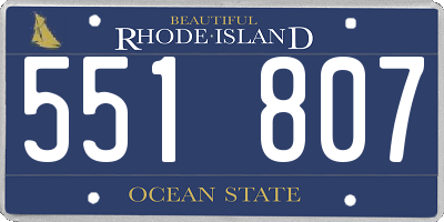 RI license plate 551807