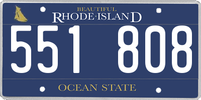 RI license plate 551808