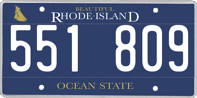 RI license plate 551809