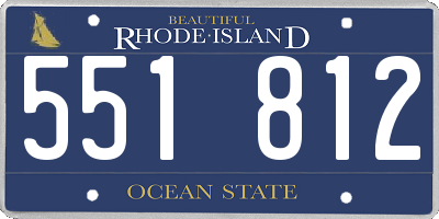 RI license plate 551812