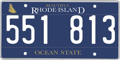 RI license plate 551813
