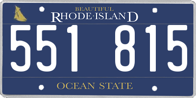 RI license plate 551815