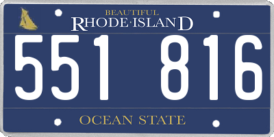 RI license plate 551816
