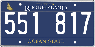 RI license plate 551817