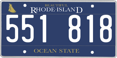 RI license plate 551818