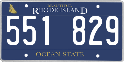 RI license plate 551829