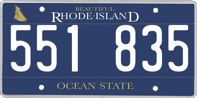 RI license plate 551835