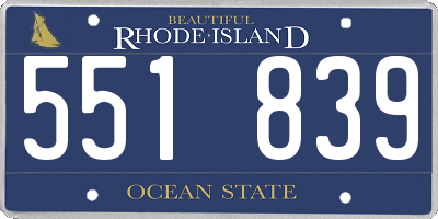 RI license plate 551839