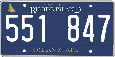 RI license plate 551847