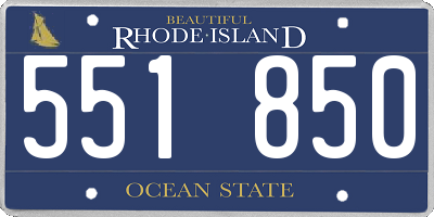 RI license plate 551850