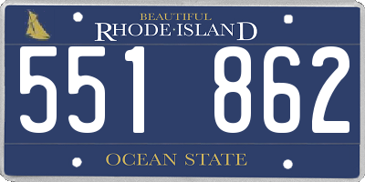 RI license plate 551862