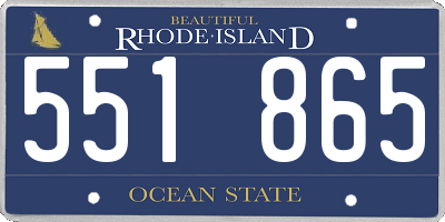 RI license plate 551865
