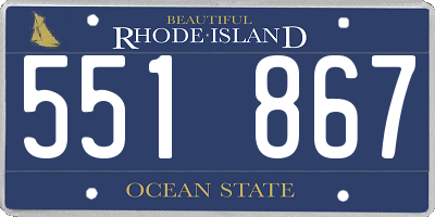 RI license plate 551867
