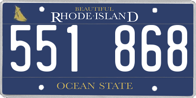 RI license plate 551868