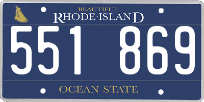 RI license plate 551869