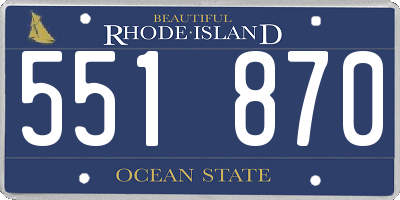 RI license plate 551870