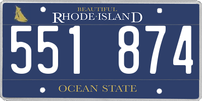 RI license plate 551874