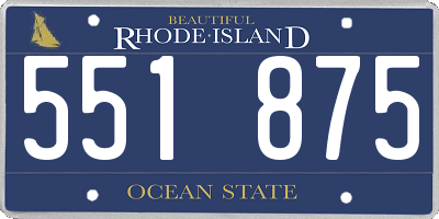 RI license plate 551875