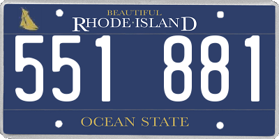 RI license plate 551881