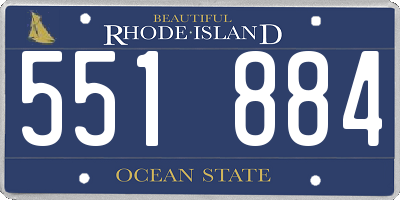 RI license plate 551884