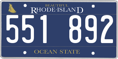 RI license plate 551892